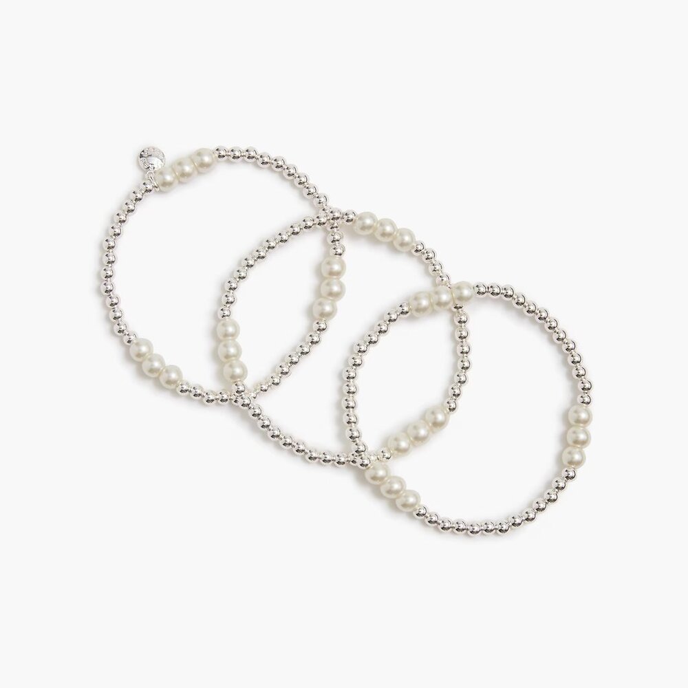 J. Crew Pearl Bauble Bracelets set-of-three/NWT